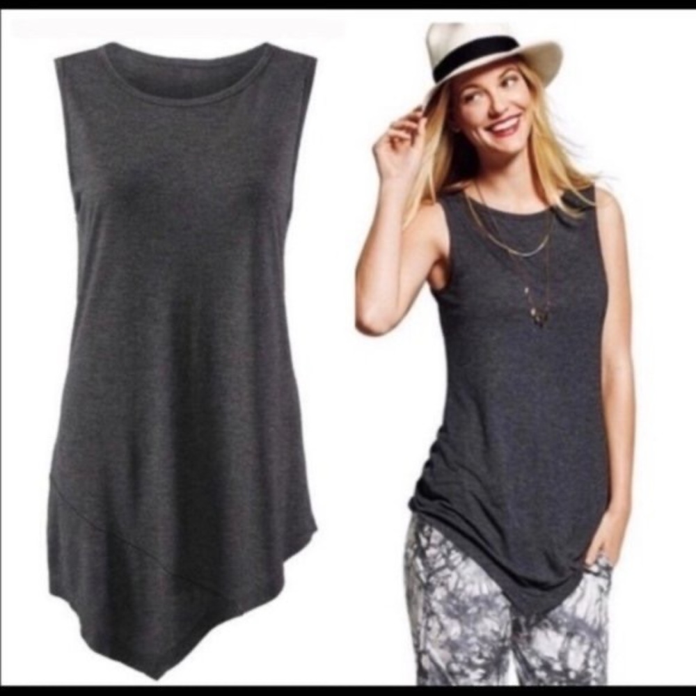 Cabi 5070 Charcoal Gray Asymmetrical Tank Top Size XS